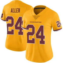 Women's Kazmeir Allen Washington Commanders No.24 Limited Color Rush Jersey - Gold