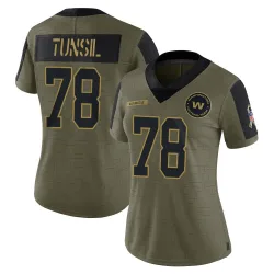 Women's Laremy Tunsil Washington Commanders No.78 Limited 2021 Salute To Service Jersey - Olive