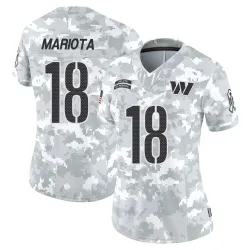Women's Marcus Mariota Washington Commanders No.18 Limited 2024 Salute to Service Jersey - Arctic Camo