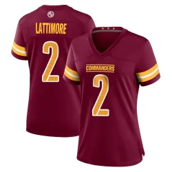 Women's Marshon Lattimore Washington Commanders No.2 Game Burgundy Jersey