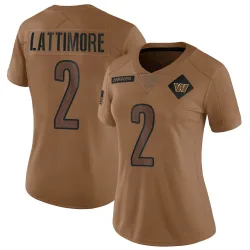 Women's Marshon Lattimore Washington Commanders No.2 Limited 2023 Salute To Service Jersey - Brown