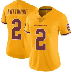 Women's Marshon Lattimore Washington Commanders No.2 Limited Color Rush Jersey - Gold