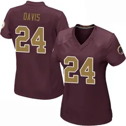 Women's Michael Davis Washington Commanders No.24 Game Burgundy Alternate Jersey