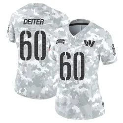 Women's Michael Deiter Washington Commanders No.60 Limited 2024 Salute to Service Jersey - Arctic Camo