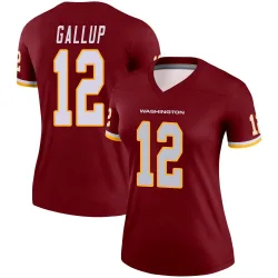 Women's Michael Gallup Washington Commanders No.12 Legend Burgundy Jersey