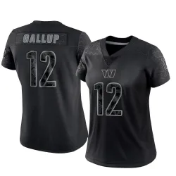 Women's Michael Gallup Washington Commanders No.12 Limited Reflective Jersey - Black