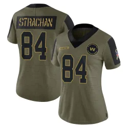 Women's Mike Strachan Washington Commanders No.84 Limited 2021 Salute To Service Jersey - Olive
