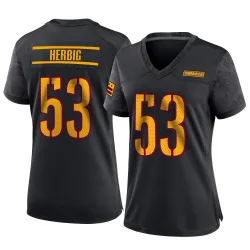 Women's Nate Herbig Washington Commanders No.53 Game Alternate Jersey - Black