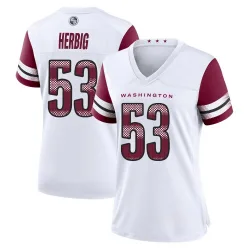 Women's Nate Herbig Washington Commanders No.53 Game Jersey - White