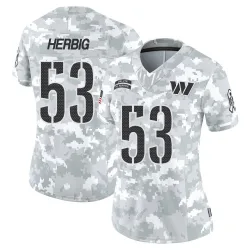 Women's Nate Herbig Washington Commanders No.53 Limited 2024 Salute to Service Jersey - Arctic Camo