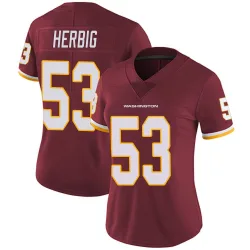 Women's Nate Herbig Washington Commanders No.53 Limited Burgundy Team Color Vapor Untouchable Jersey