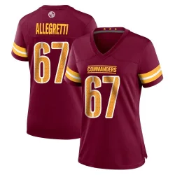 Women's Nick Allegretti Washington Commanders No.67 Game Burgundy Jersey