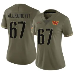 Women's Nick Allegretti Washington Commanders No.67 Limited 2022 Salute To Service Jersey - Olive