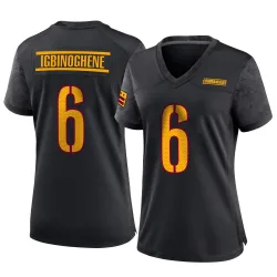 Women's Noah Igbinoghene Washington Commanders No.6 Game Alternate Jersey - Black