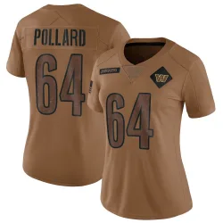 Women's Norell Pollard Washington Commanders No.64 Limited 2023 Salute To Service Jersey - Brown