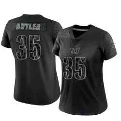 Women's Percy Butler Washington Commanders No.35 Limited Reflective Jersey - Black
