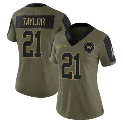 Women's Sean Taylor Washington Commanders No.21 Limited 2021 Salute To Service Jersey - Olive