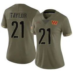 Women's Sean Taylor Washington Commanders No.21 Limited 2022 Salute To Service Jersey - Olive