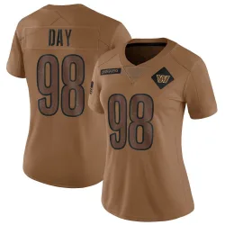 Women's Sheldon Day Washington Commanders No.98 Limited 2023 Salute To Service Jersey - Brown