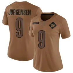 Women's Sonny Jurgensen Washington Commanders No.9 Limited 2023 Salute To Service Jersey - Brown