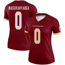 Women's T.J. Maguranyanga Washington Commanders No.0 Legend Burgundy Jersey