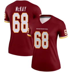 Women's Timothy McKay Washington Commanders No.68 Legend Burgundy Jersey