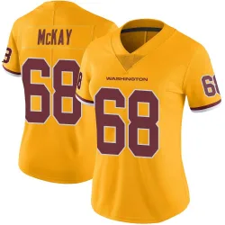 Women's Timothy McKay Washington Commanders No.68 Limited Color Rush Jersey - Gold