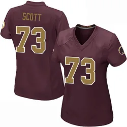 Women's Trent Scott Washington Commanders No.73 Game Burgundy Alternate Jersey
