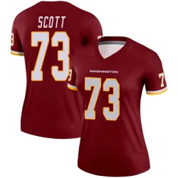 Women's Trent Scott Washington Commanders No.73 Legend Burgundy Jersey