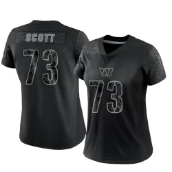 Women's Trent Scott Washington Commanders No.73 Limited Reflective Jersey - Black