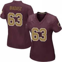 Women's Tyler Biadasz Washington Commanders No.63 Game Burgundy Alternate Jersey