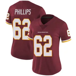 Women's Tyre Phillips Washington Commanders No.62 Limited Burgundy Team Color Vapor Untouchable Jersey