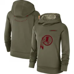 Women's Washington Commanders No. 2018 Salute to Service Team Logo Performance Pullover Hoodie - Olive