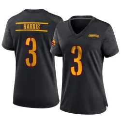 Women's Will Harris Washington Commanders No.3 Game Alternate Jersey - Black