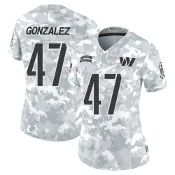 Women's Zane Gonzalez Washington Commanders No.47 Limited 2024 Salute to Service Jersey - Arctic Camo