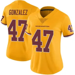 Women's Zane Gonzalez Washington Commanders No.47 Limited Color Rush Jersey - Gold