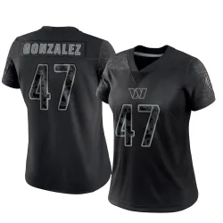 Women's Zane Gonzalez Washington Commanders No.47 Limited Reflective Jersey - Black