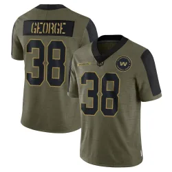 Youth Allan George Washington Commanders No.38 Limited 2021 Salute To Service Jersey - Olive