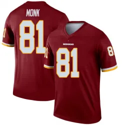 Youth Art Monk Washington Commanders No.81 Legend Inverted Burgundy Jersey