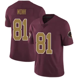 Youth Art Monk Washington Commanders No.81 Limited Burgundy Alternate Vapor Untouchable Jersey
