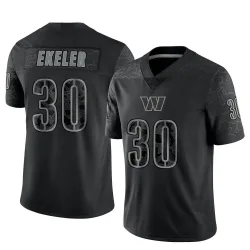 Youth Austin Ekeler Washington Commanders No.30 Limited Reflective Jersey - Black