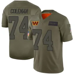 Youth Brandon Coleman Washington Commanders No.74 Limited 2019 Salute to Service Jersey - Camo