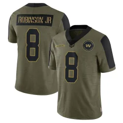 Youth Brian Robinson Jr. Washington Commanders No.8 Limited 2021 Salute To Service Jersey - Olive