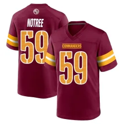 Youth Bryce Notree Washington Commanders No.59 Game Burgundy Jersey