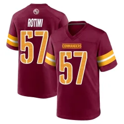 Youth Bunmi Rotimi Washington Commanders No.57 Game Burgundy Jersey