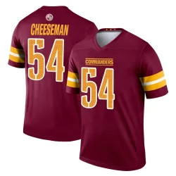 Youth Camaron Cheeseman Washington Commanders No.54 Legend Burgundy Jersey