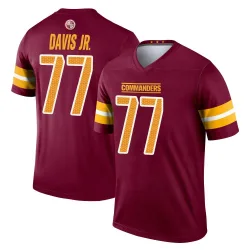 Youth Carl Davis Jr. Washington Commanders No.77 Legend Burgundy Jersey