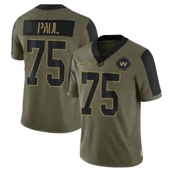 Youth Chris Paul Washington Commanders No.75 Limited 2021 Salute To Service Jersey - Olive