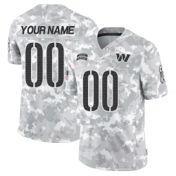Youth Custom Washington Commanders No.00 Limited 2024 Salute to Service Jersey - Arctic Camo