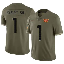 Youth Deebo Samuel Sr. Washington Commanders No.1 Limited 2022 Salute To Service Jersey - Olive